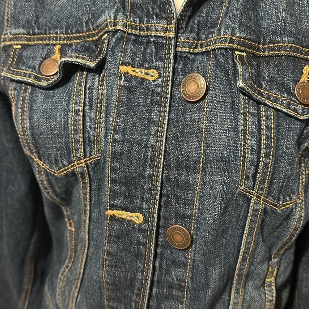 Classic American Eagle Button Down Denim Jacket S… - image 3